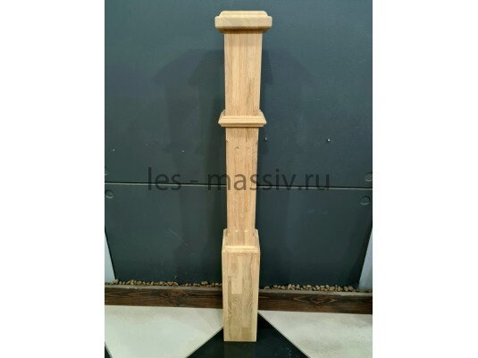 Столб начальный тип "Короб" (не пустотелый) №3, дуб, 140х140х1250 мм