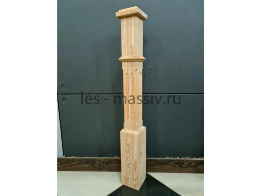 Столб начальный тип "Короб" (не пустотелый) №3, лиственница, 155х155х1250 мм