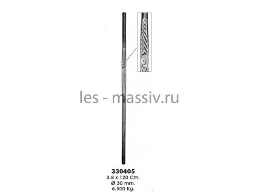 Столб начальный ручной ковки - 330405 (кр. 30 мм)